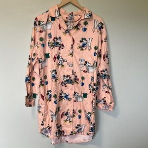NWT The Disney Store Bathtube Bath Print 100% Cotton Pink Nightshirt